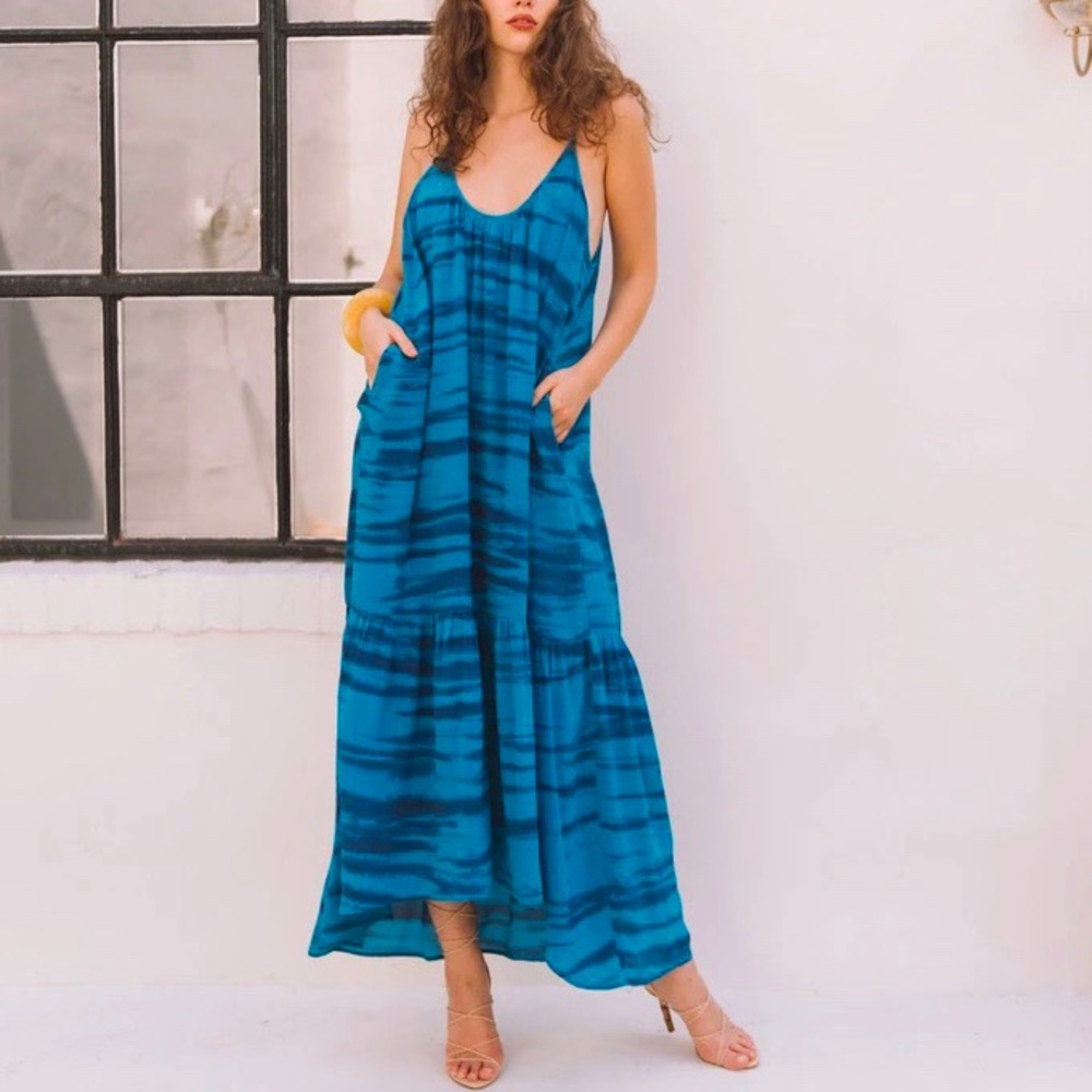 NWT Voloshin Palladio Low Back Silk Maxi Dress